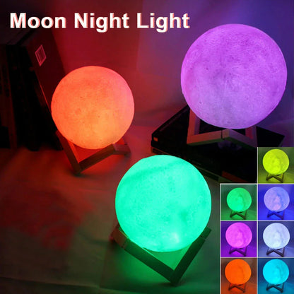 D5 Starry Moon Lamp 8cm LED night light with stand