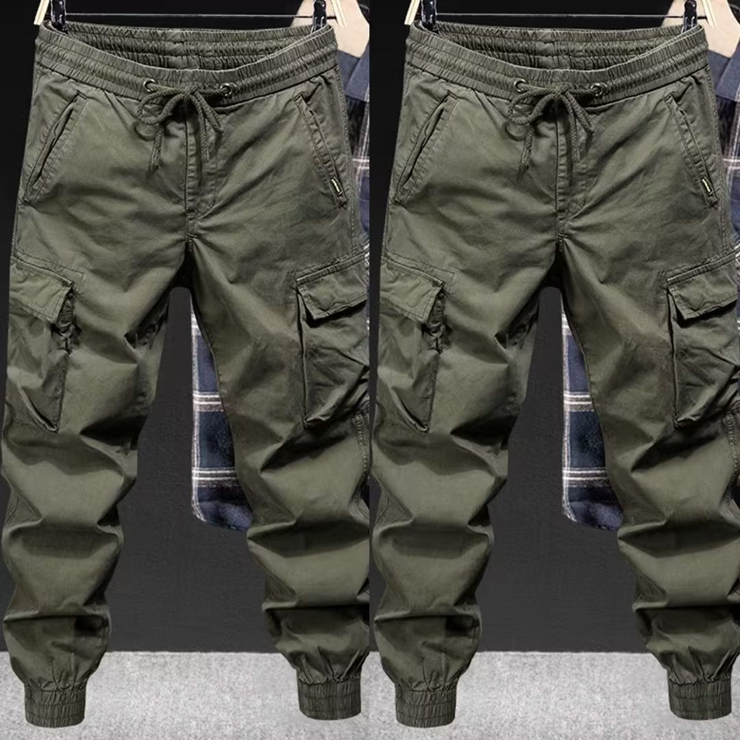 Men's high waist loose fit cargo pants
