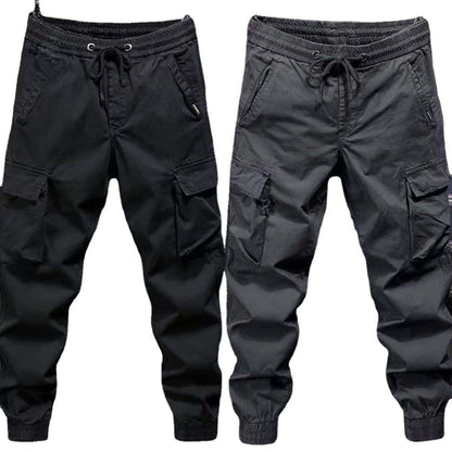 Men's loose fit cargo pants in black and gray