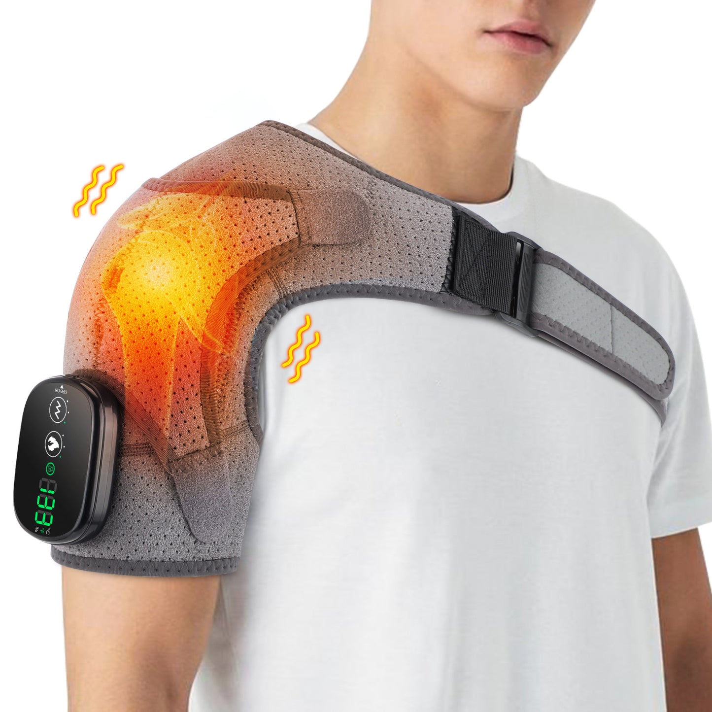 Touchscreen temperature-controlled electrically heated shoulder straps Health care massage protectors - The Healthcare Collective