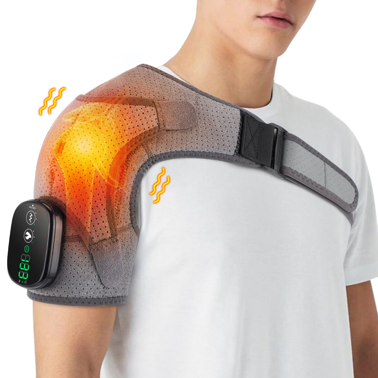 Touchscreen temperature-controlled electrically heated shoulder straps Health care massage protectors - The Healthcare Collective