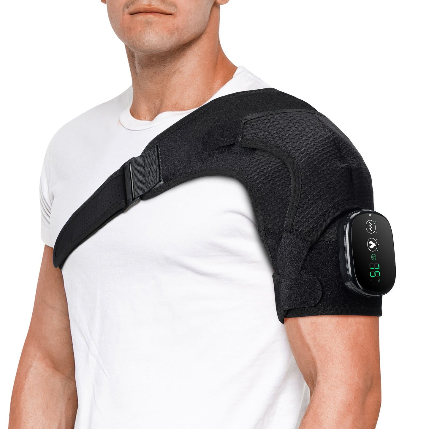 Touchscreen temperature-controlled electrically heated shoulder straps Health care massage protectors - The Healthcare Collective