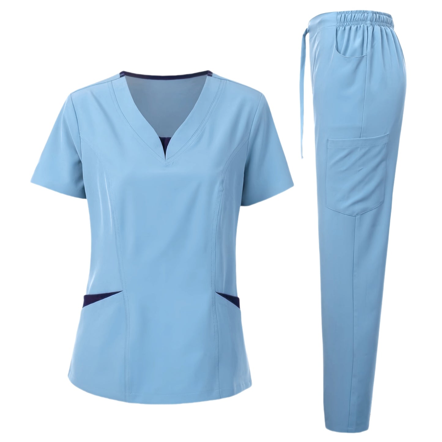 Women's Medical Scrubs Set - Comfortable Nurse Uniform