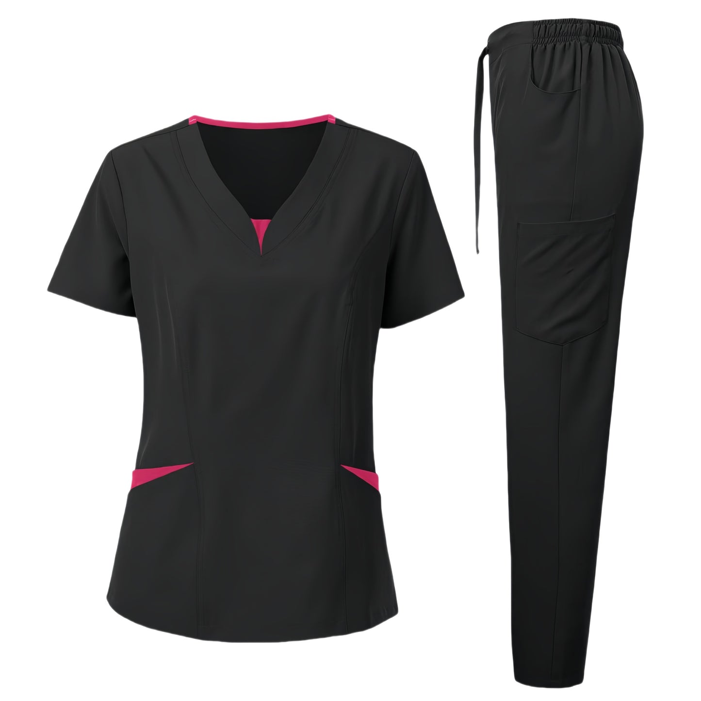 Women's Medical Scrubs Set - Comfortable Nurse Uniform