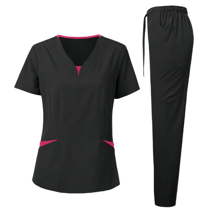 Women's Medical Scrubs Set - Comfortable Nurse Uniform