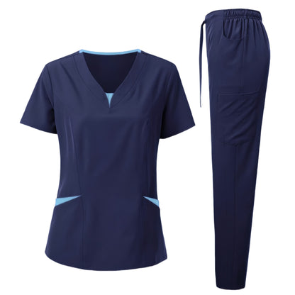 Women's Medical Scrubs Set - Comfortable Nurse Uniform