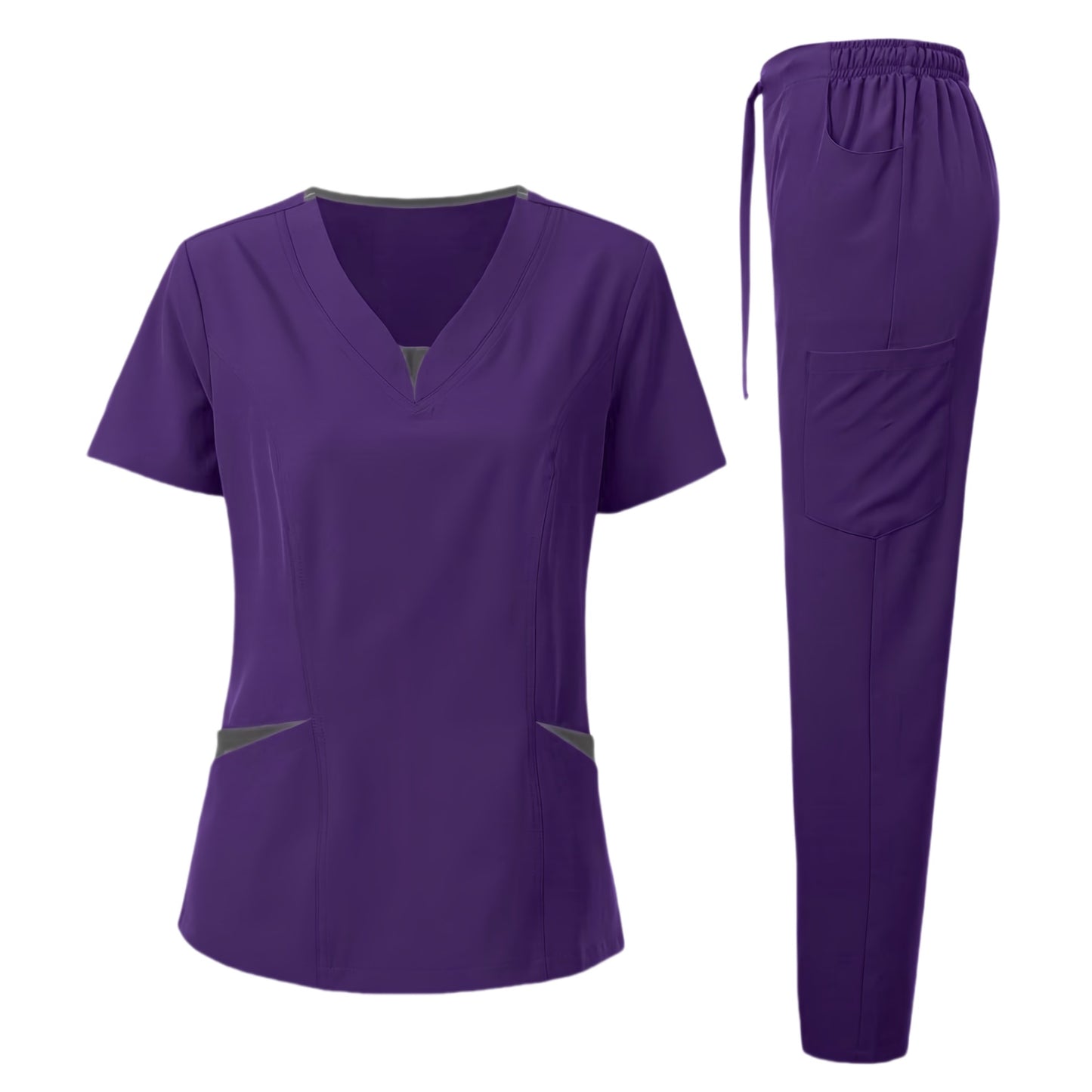 Women's Medical Scrubs Set - Comfortable Nurse Uniform