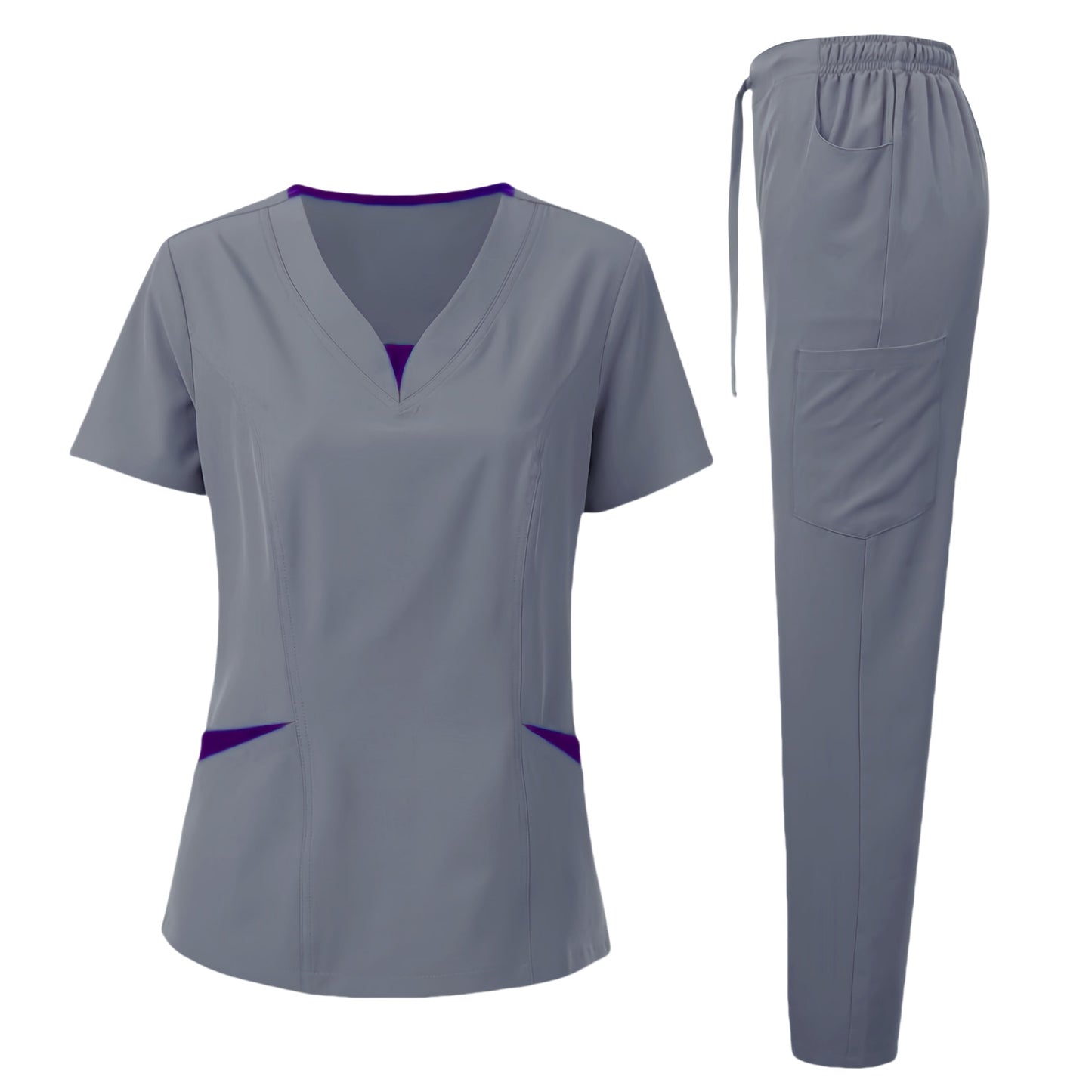 Women's Medical Scrubs Set - Comfortable Nurse Uniform