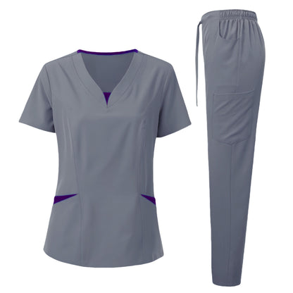 Women's Medical Scrubs Set - Comfortable Nurse Uniform