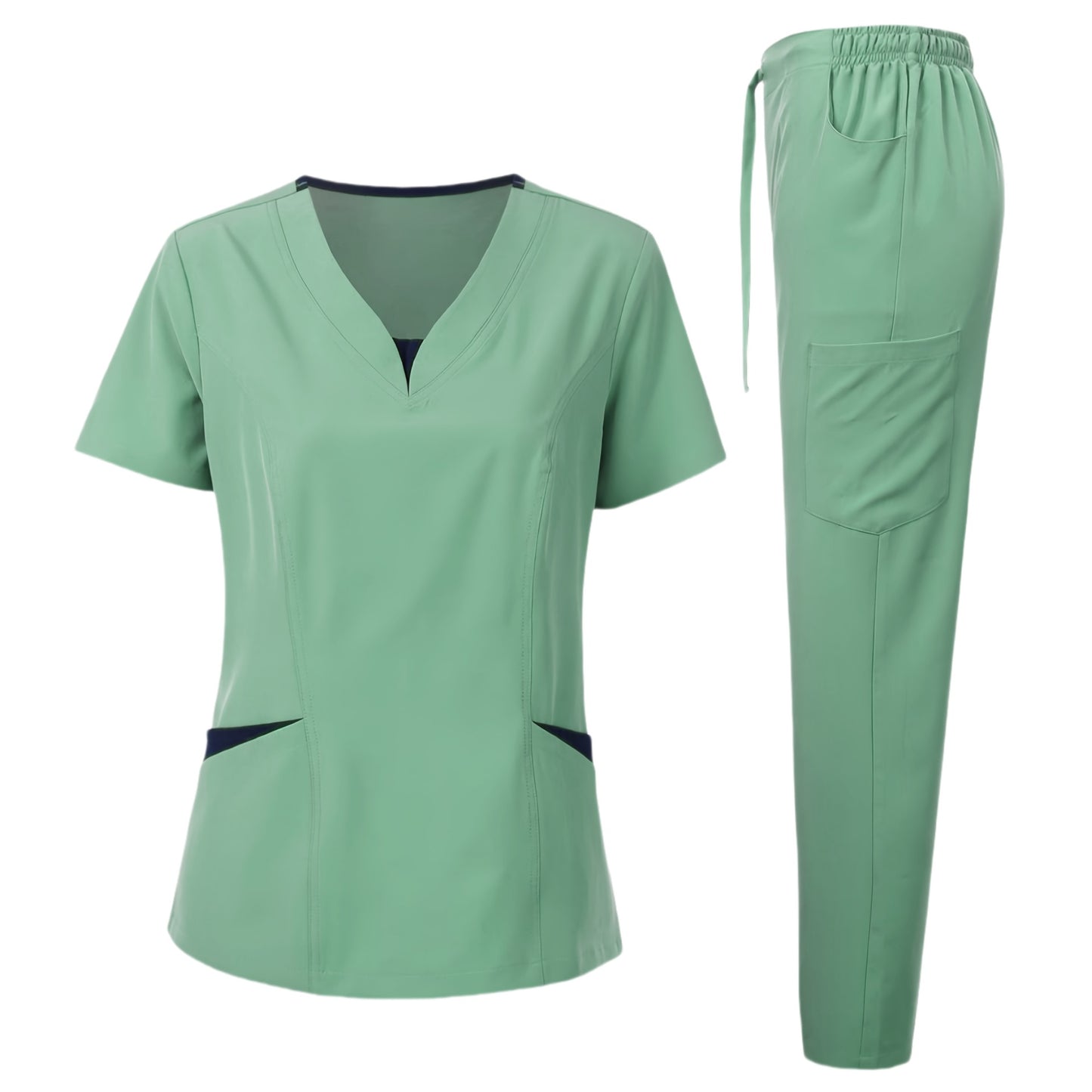 Women's Medical Scrubs Set - Comfortable Nurse Uniform