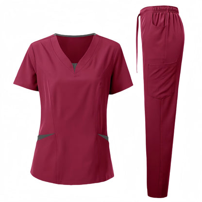 Women's Medical Scrubs Set - Comfortable Nurse Uniform