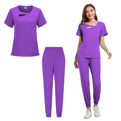 Purple Medical Scrubs Set