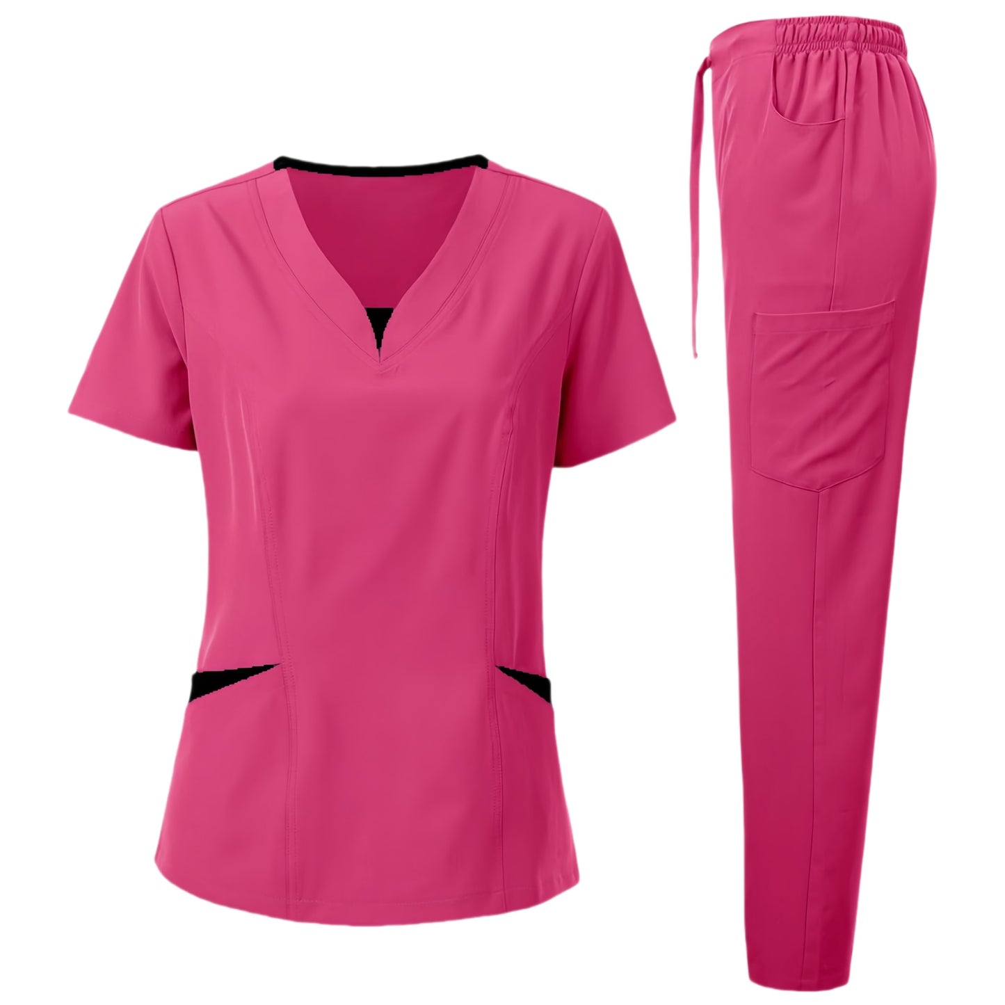 Women's Medical Scrubs Set - Comfortable Nurse Uniform