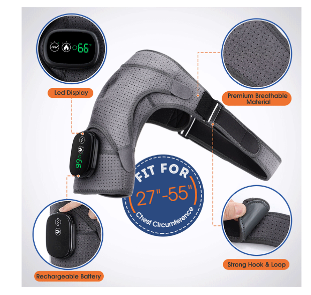 Touchscreen temperature-controlled electrically heated shoulder straps Health care massage protectors - The Healthcare Collective