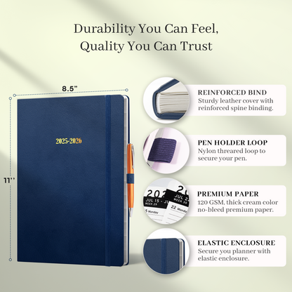 Leather Planner 2025-2026 - Healthcare Scheduling & Clinical Documentation